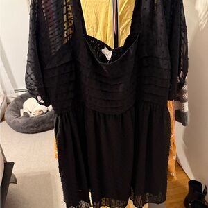 Andree Black Textured Dress